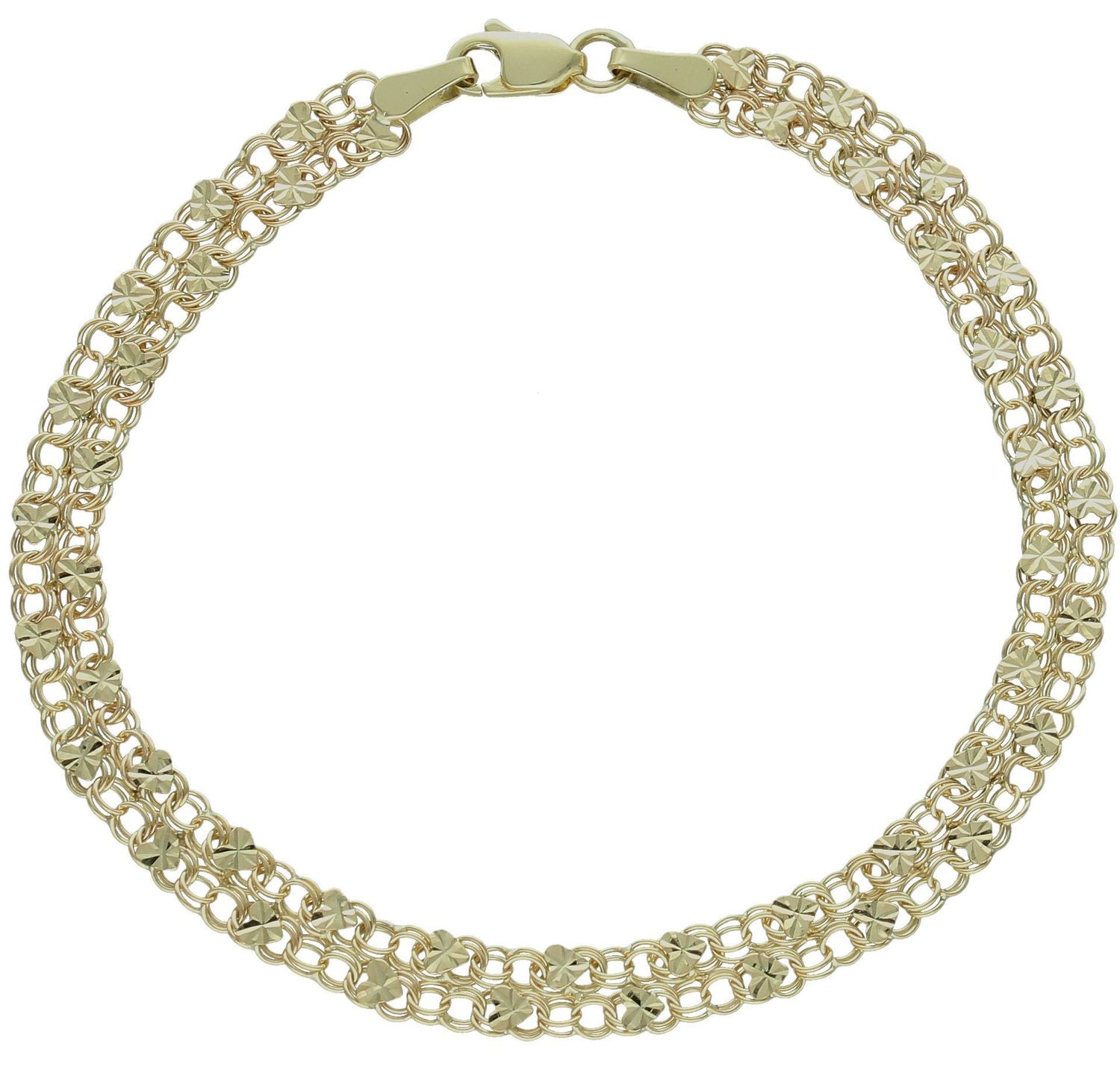 Bransoletka złota ażurowa próba 375, BR 3855 375 Złota bransoletka wykonana z 9 karatowego żółtego złota. Bransoletka to idealny pomysł na prezent. Złota bransoletka ażurowa ozdobiona małymi serduszkami grawerowanymi. 1.jpg